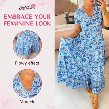 💃Hot Sale - 49% OFF🔥Free Shipping🔥Floral Print V-neck Dress