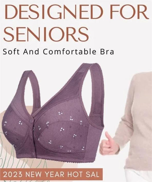 🌹Buy 2 Get 1 Free🌹Design for Senior Front Closure Cotton Bra