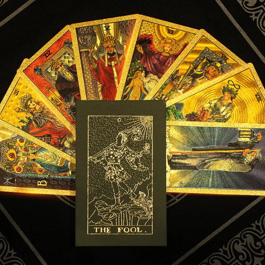 🔮FREE SHIPPING🔮Explore the Mystical World of Tarot Gold Foil Tarot