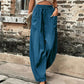Casual Solid Color Elastic Pants with Pockets