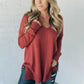 💝HOT SALE💝Women's Casual Soft Seam-front V-neck Sweater