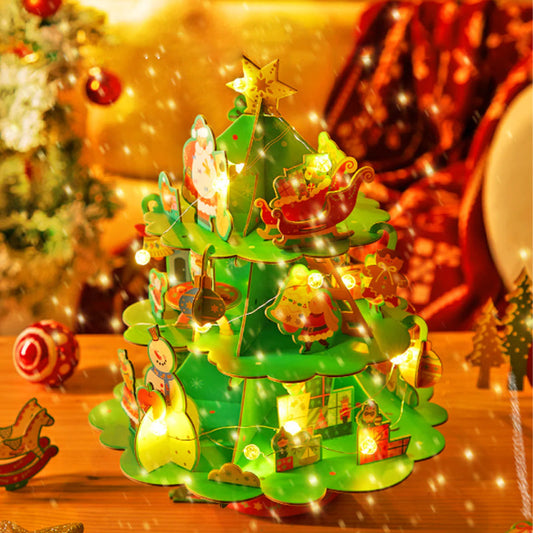 🎉Hot Sale 45% OFF🎉Christmas Rotating Music 3D Puzzle & Craft Wreath