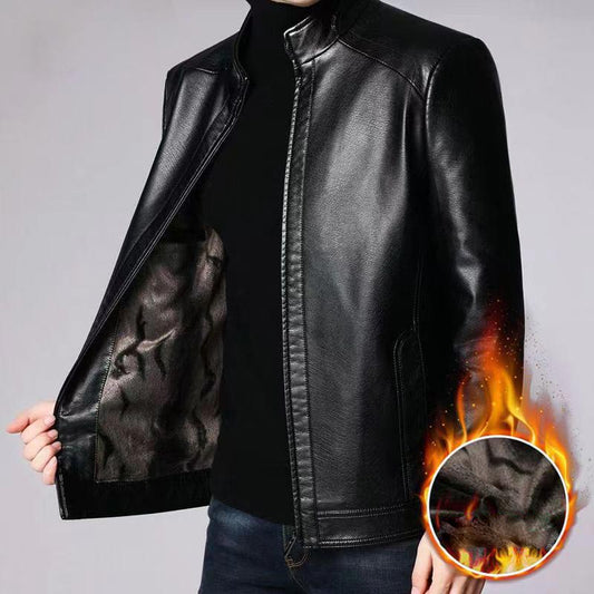 🎉Big Sale 49% OFF 🎉Men’s Warm Plush Lining Leather Jacket Coat - Gift for Him!