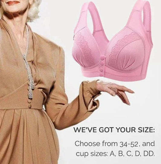 🔥Big Sale 50% OFF - 2024 Front Button Breathable Skin-Friendly Cotton Bra🎁