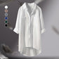 👍2024 Hot Sale 🎁  Women's shirt in plain cotton linen