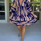 V neck three quarter sleeve dress