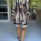V neck three quarter sleeve dress