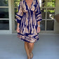 V neck three quarter sleeve dress