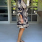 V neck three quarter sleeve dress