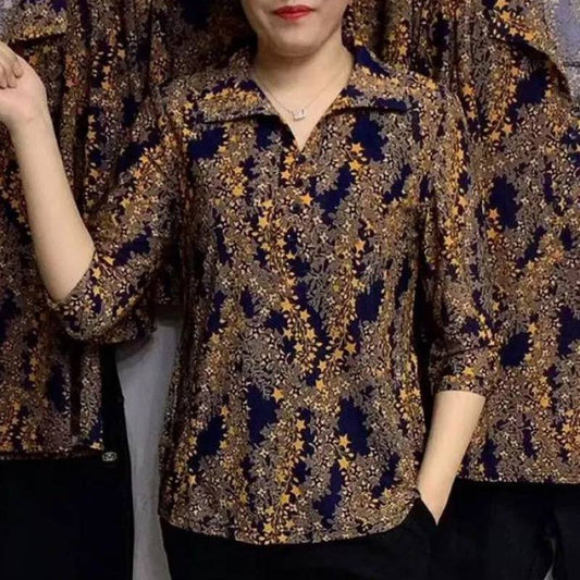 🌸Women's Casual Printed Lapel Shirt